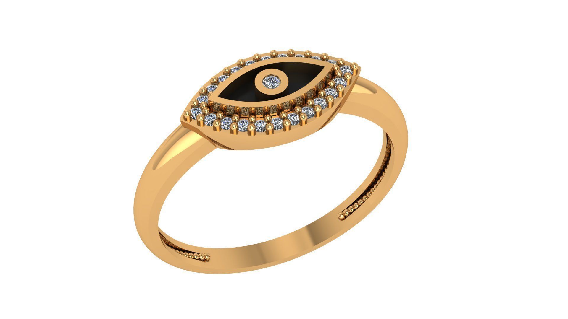 Evil Eye Ring 3D print model_1