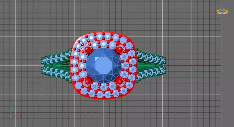 Double Halo engagement ring 3D print model_0