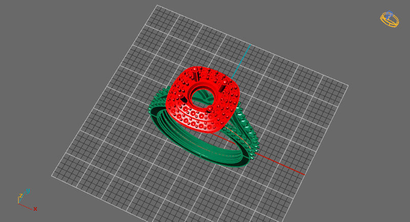 Double Halo engagement ring 3D print model_3