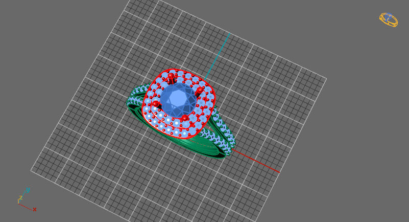 Double Halo engagement ring 3D print model_1