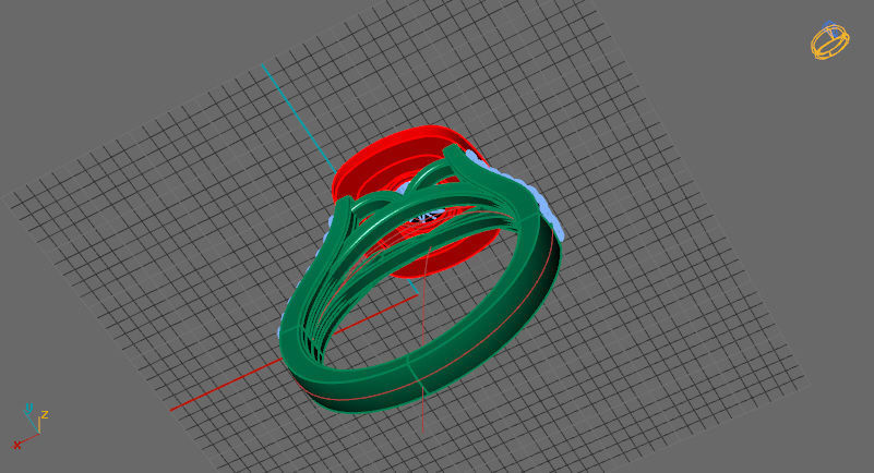 Double Halo engagement ring 3D print model_8