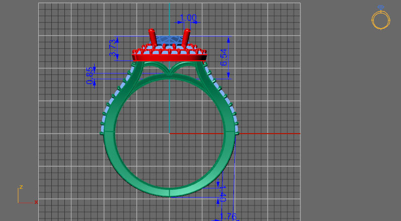 Double Halo engagement ring 3D print model_4
