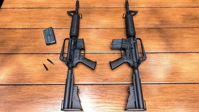 CAR-15 XM177 rifle Low-poly 3D model