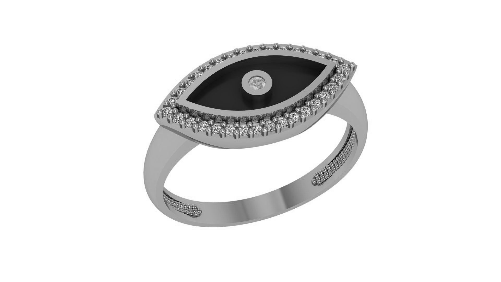 Evil Eye Ring 3D print model_2