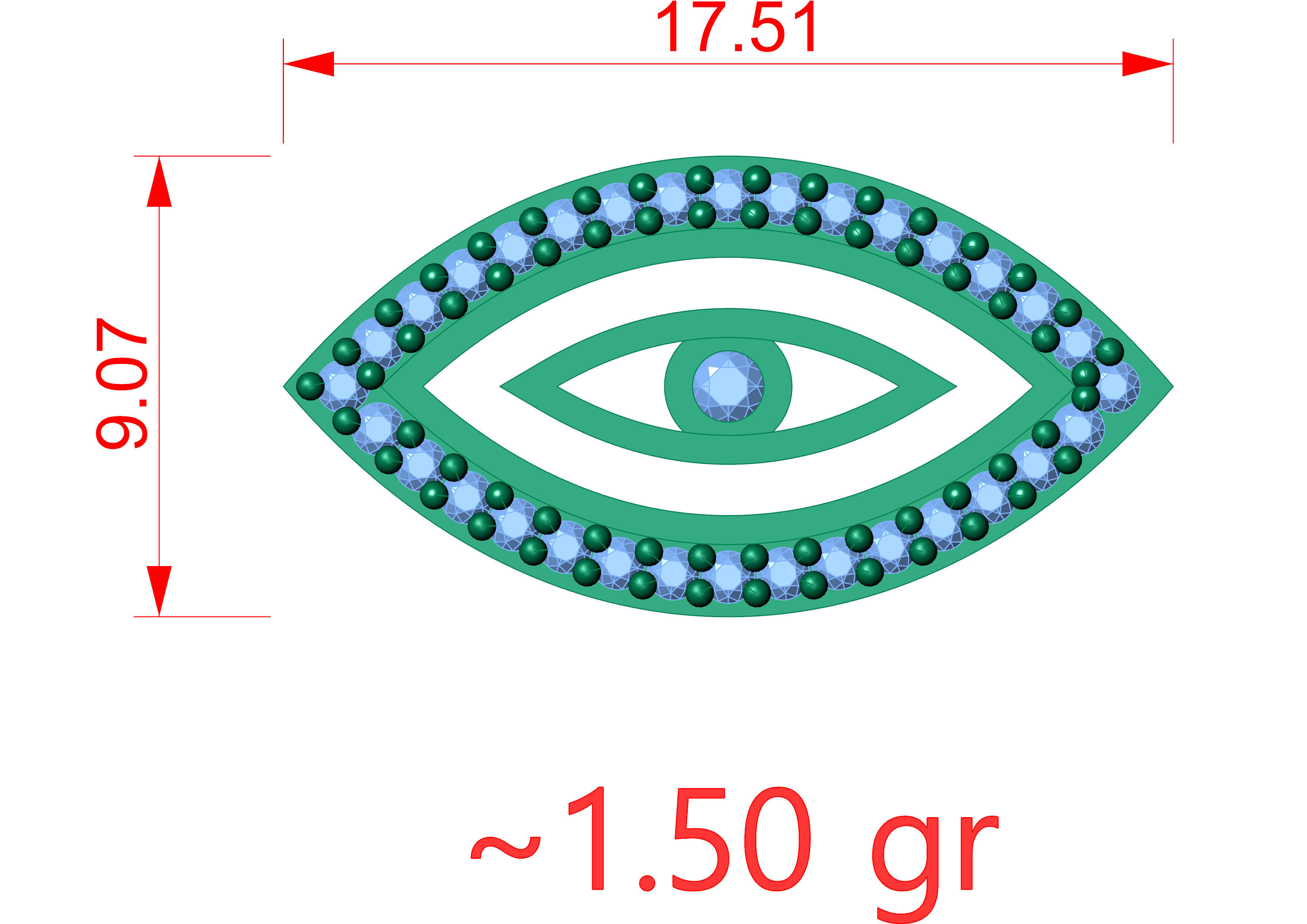 Evil Eye Bracelet 3D print model_4