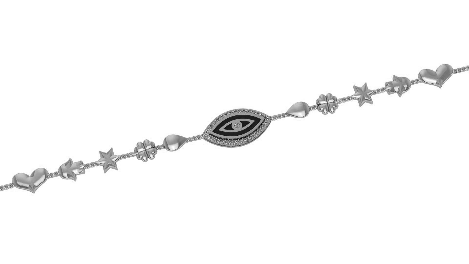 Evil Eye Bracelet 3D print model_2