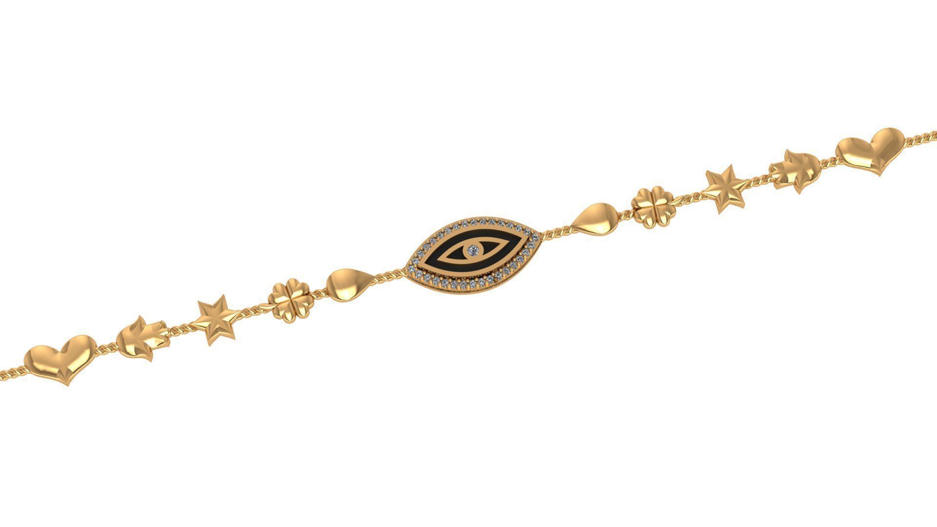 Evil Eye Bracelet 3D print model_1