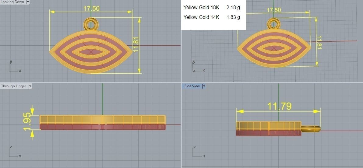 Evil Eye Pendant Necklace 3D print model_3