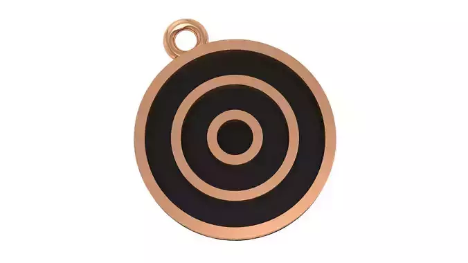 Round Black Enamel Paint Pendant Necklace