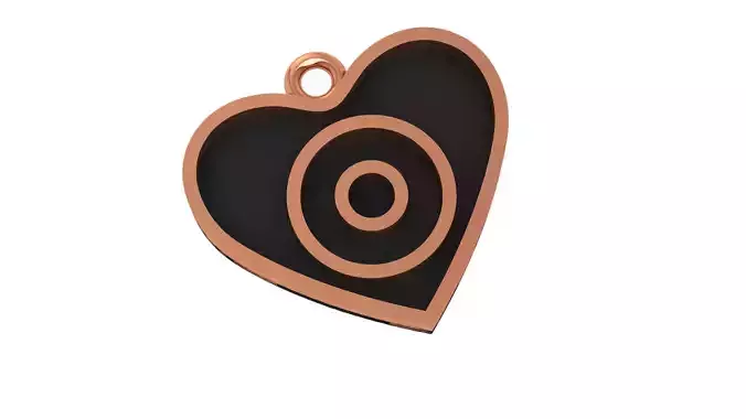 Heart Love Valentine Black Enamel Paint Pendant Necklace
