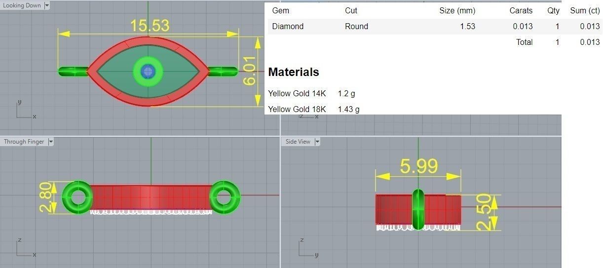Evil Eye Pendant Necklace 3D print model_3