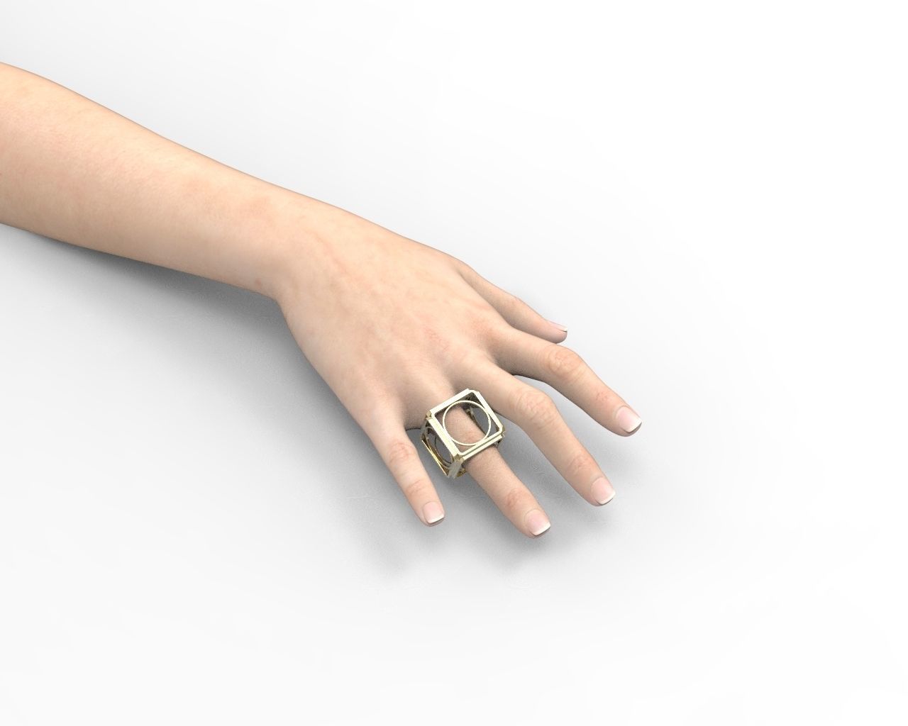 R 118 Cube ring 3D print model_3