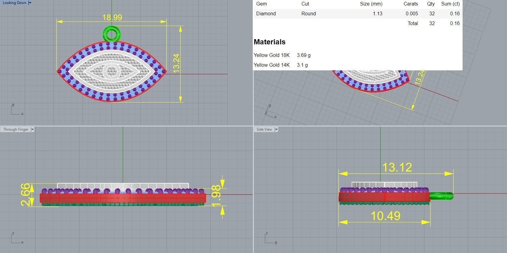 Evil Eye Pendant Necklace 3D print model_3