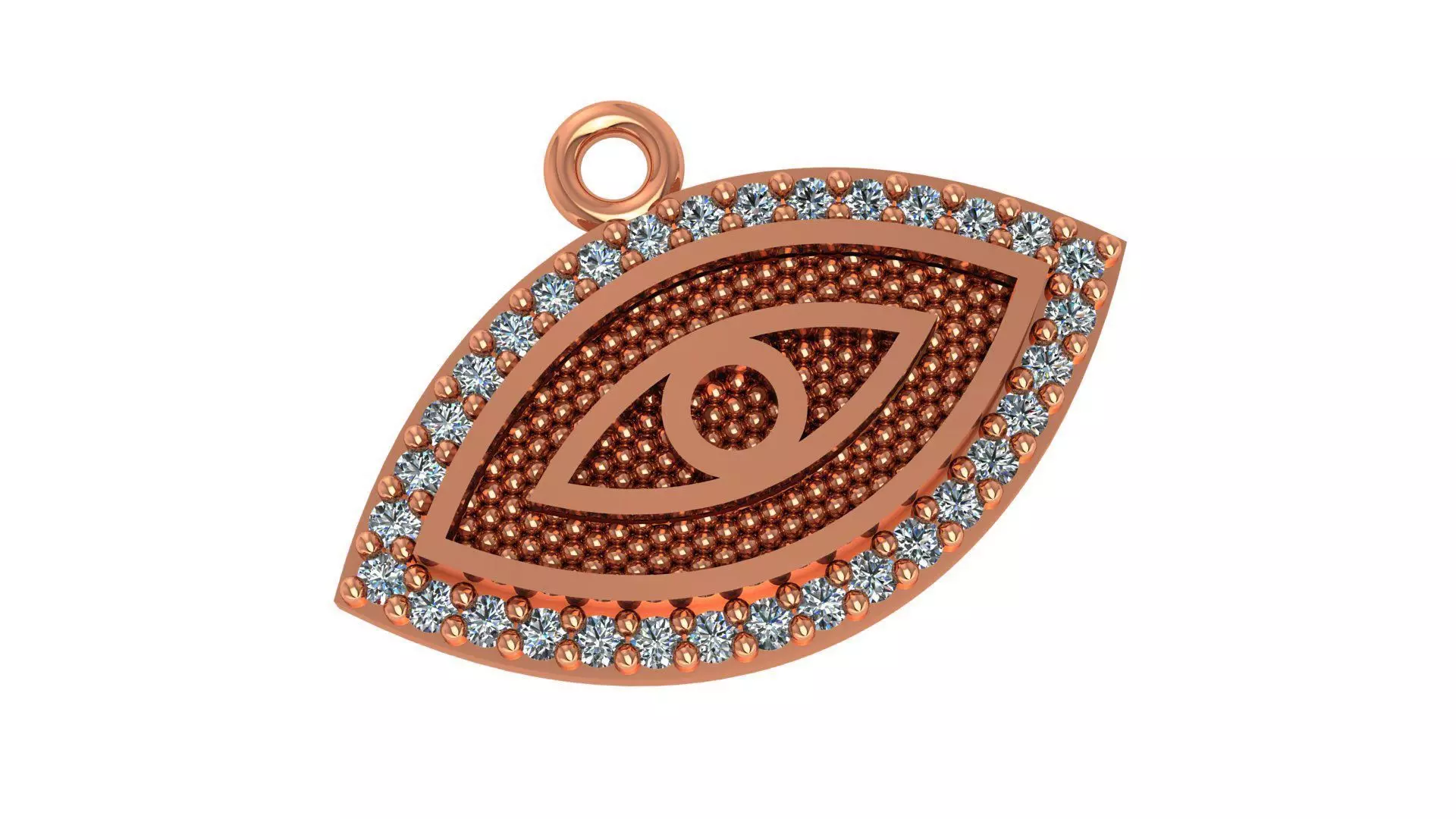 Evil Eye Pendant Necklace 3D print model_0