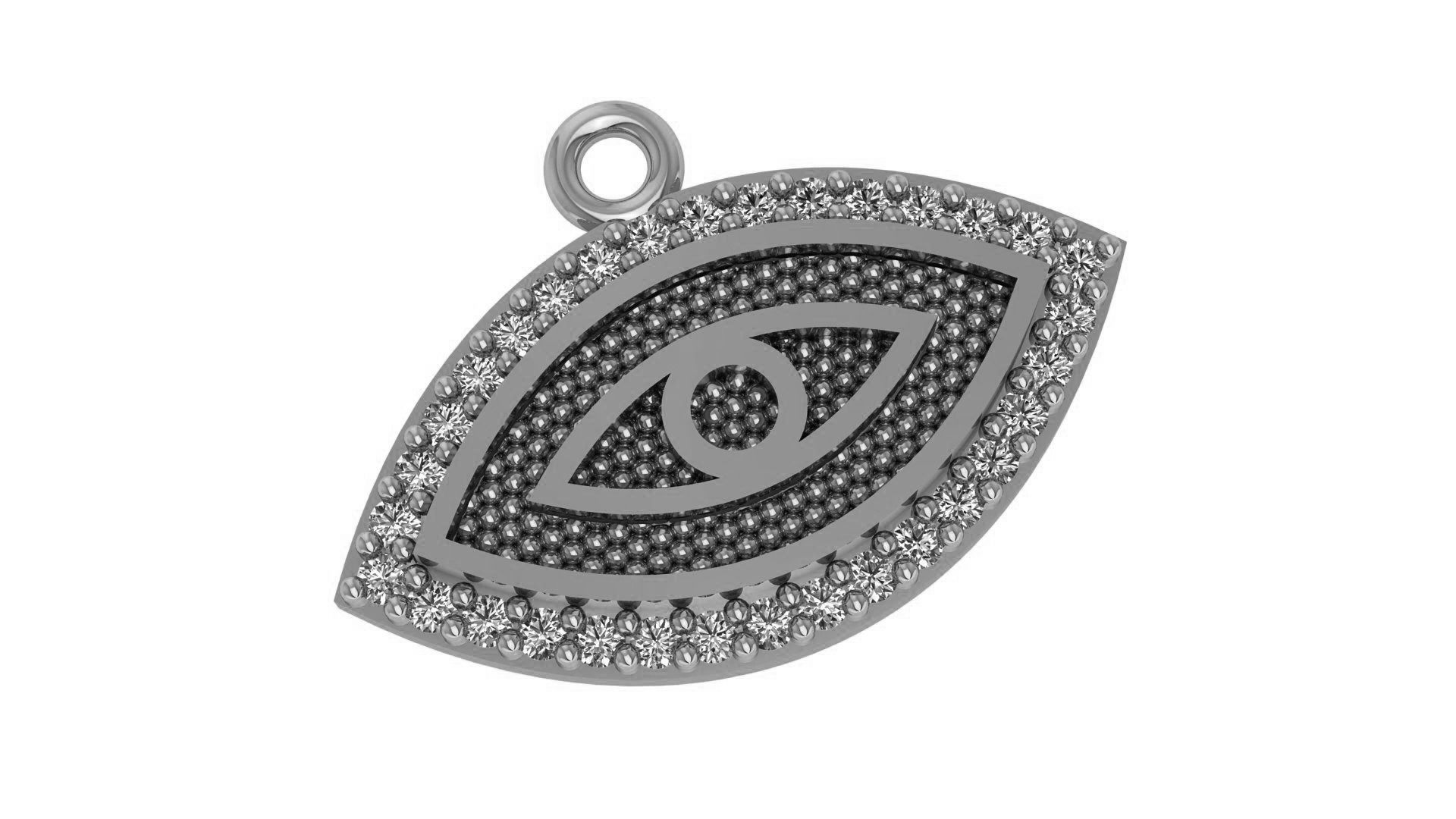 Evil Eye Pendant Necklace 3D print model_2