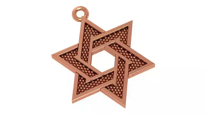 Star of David Plain Gold Pendant Necklace  3D print model