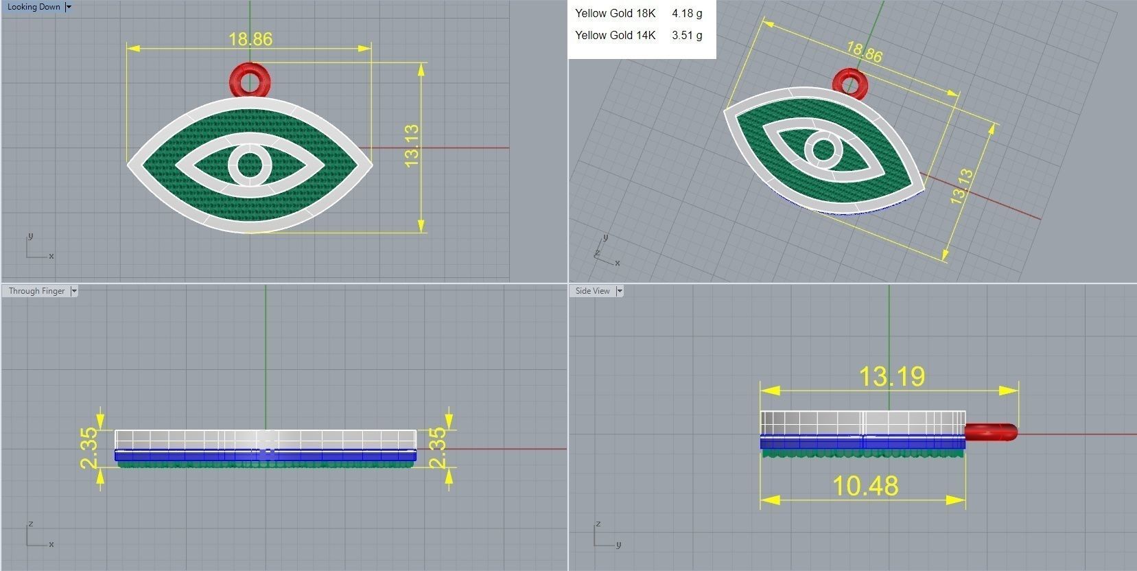 Evil Eye Pendant Necklace 3D print model_3