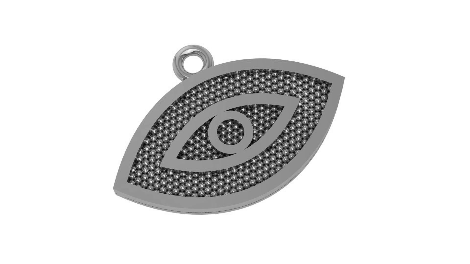 Evil Eye Pendant Necklace 3D print model_2