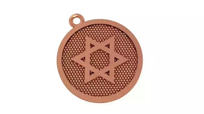  Star of David Plain Gold Pendant Necklace 3D print model