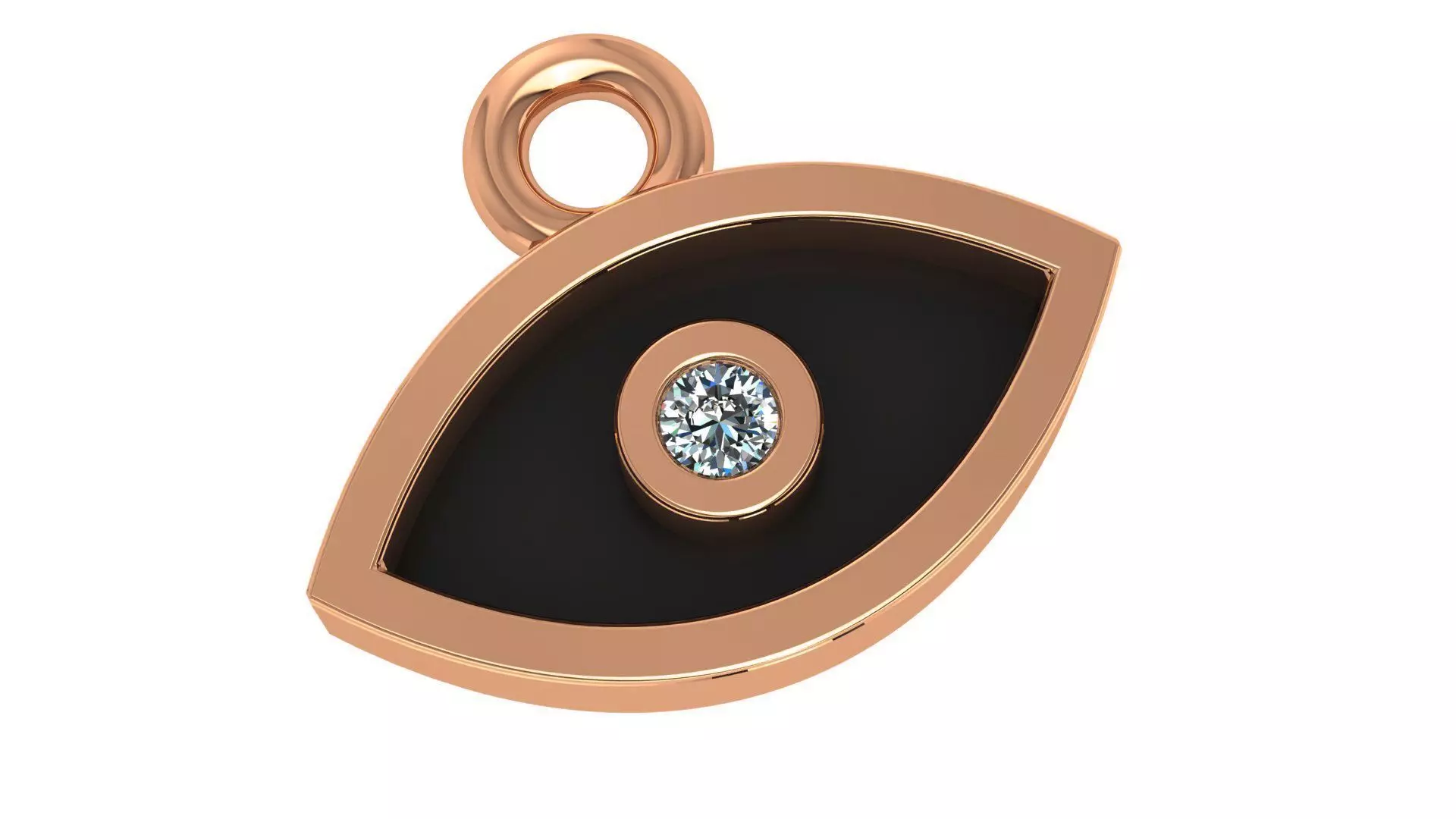 Evil Eye Pendant Necklace 3D print model_0