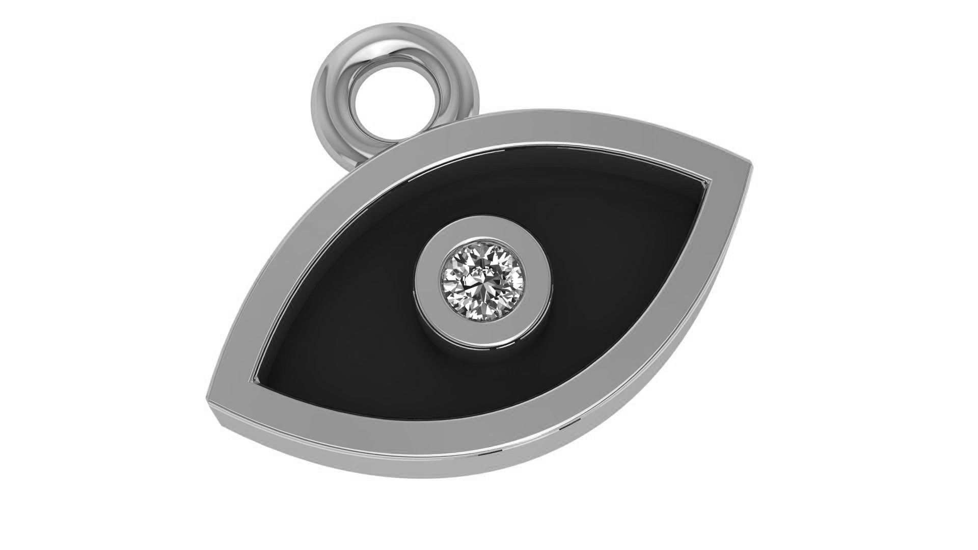 Evil Eye Pendant Necklace 3D print model_2