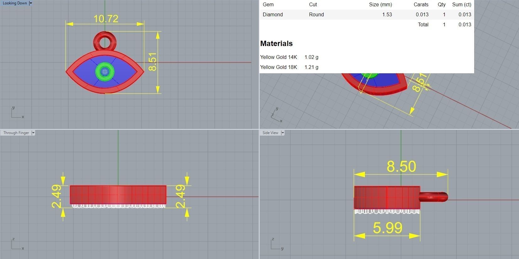 Evil Eye Pendant Necklace 3D print model_3