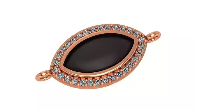 Eye Black Enamel Paint Necklace Pendant