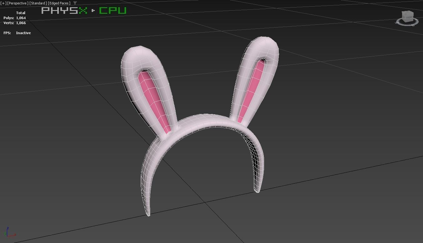 Prop44 Rabbit Headband Low-poly 3D model_5