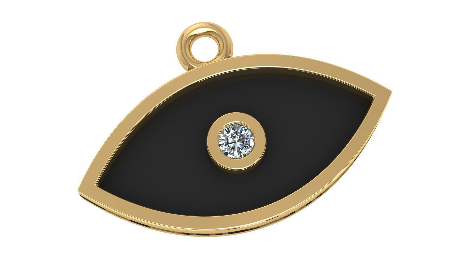 Evil Eye Pendant Necklace 3D print model_2