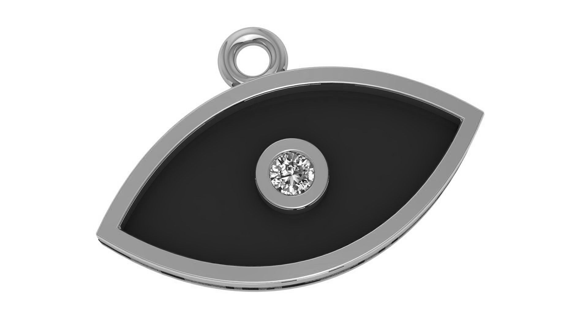 Evil Eye Pendant Necklace 3D print model_1