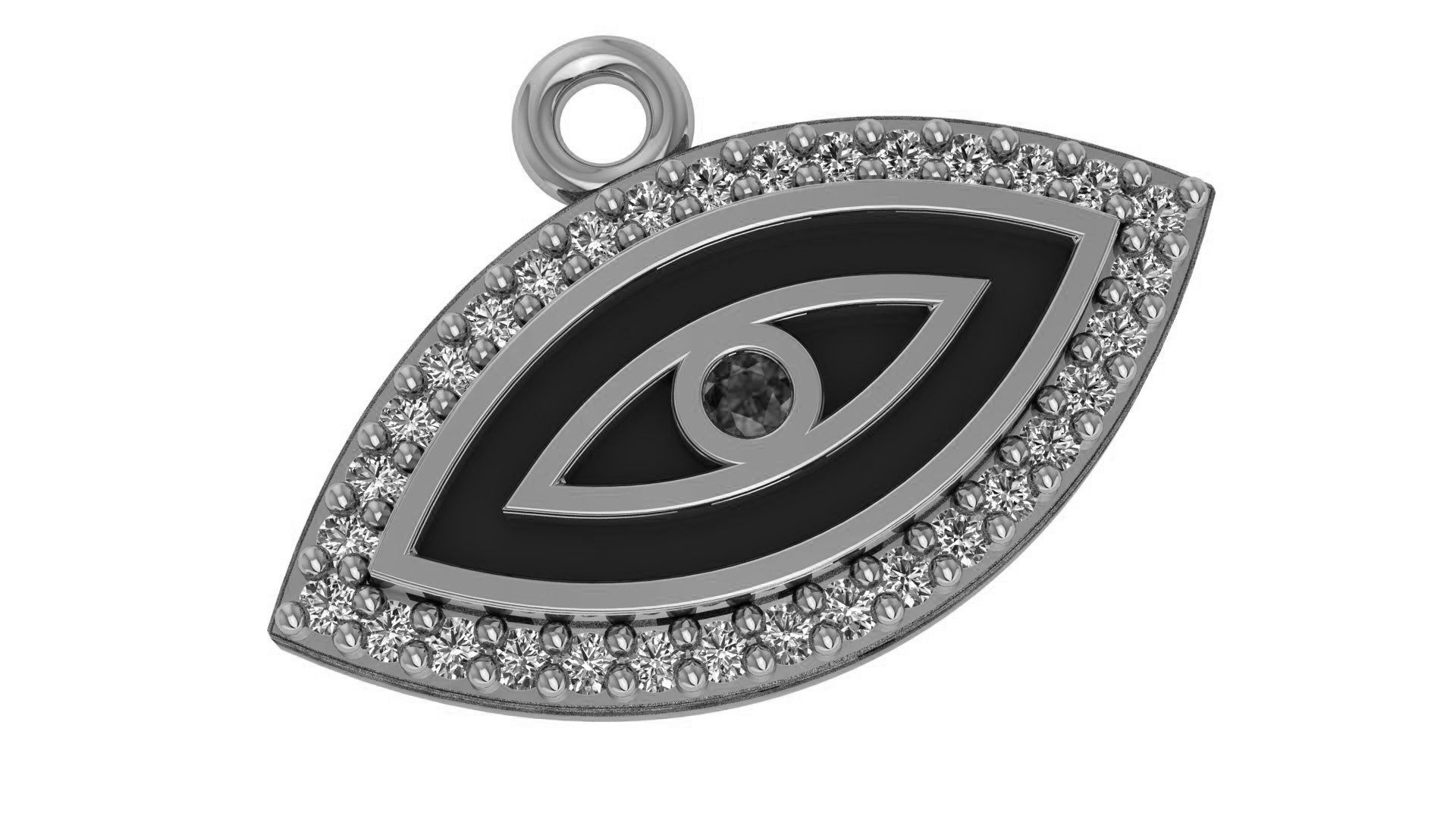 Evil Eye Pendant Necklace 3D print model_2