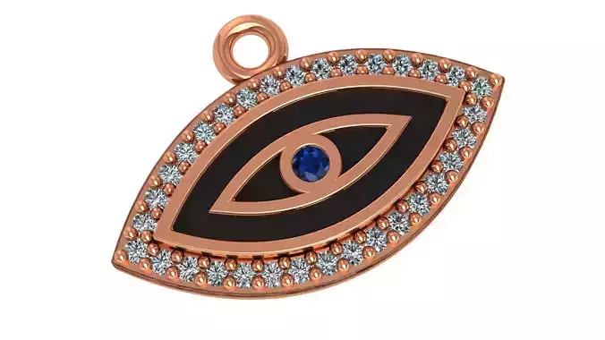 Evil Eye Pendant Necklace 3D print model