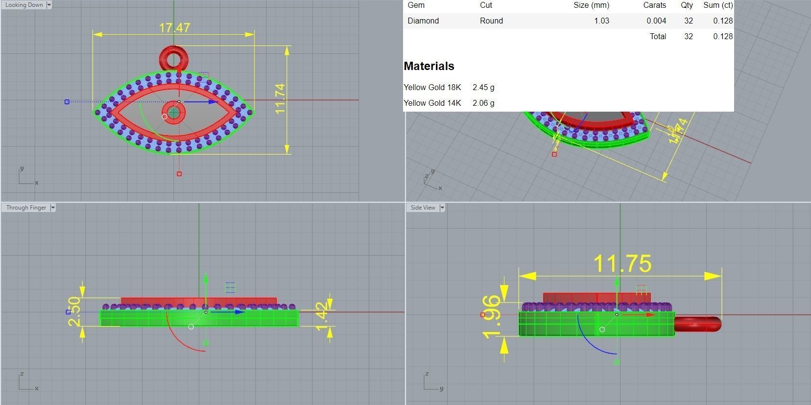 Evil Eye Pendant Necklace 3D print model_3