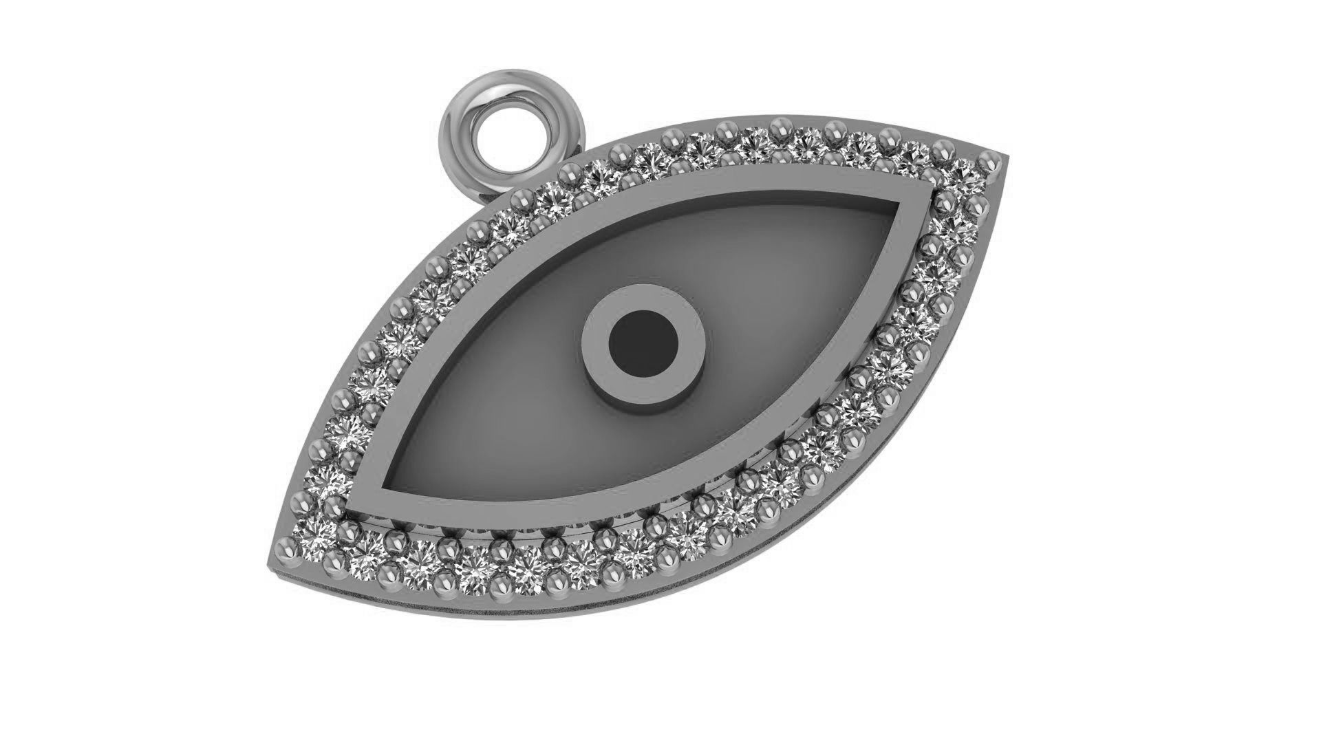 Evil Eye Pendant Necklace 3D print model_2
