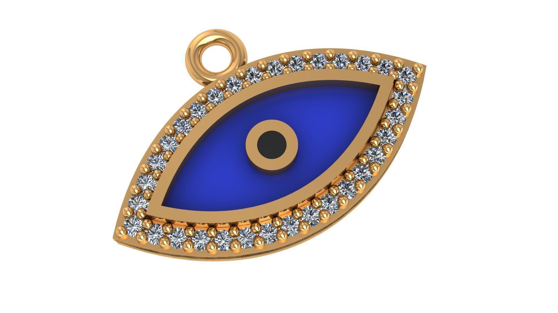 Evil Eye Pendant Necklace 3D print model_1