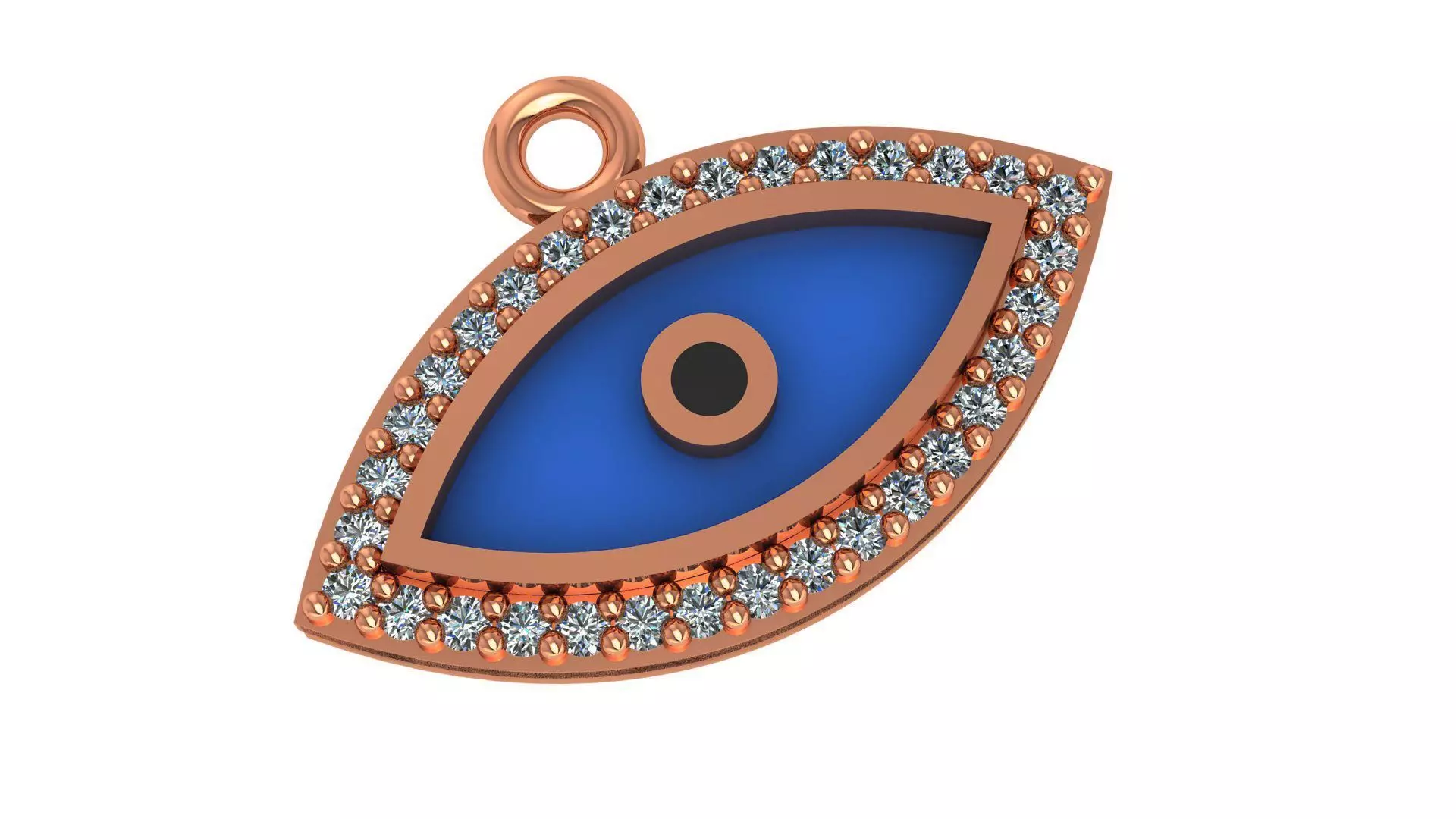Evil Eye Pendant Necklace 3D print model_0
