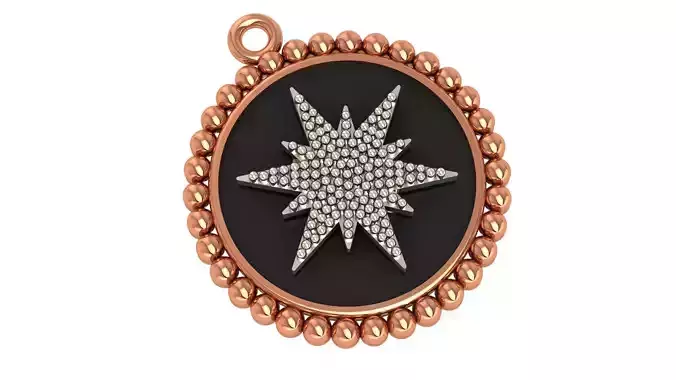 Diamond Star Pendant Necklace 3D print model