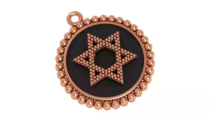Star of David Plain Gold Pendant Necklace  3D print model