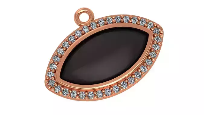 Eye Black Enamel Paint Pendant Necklace