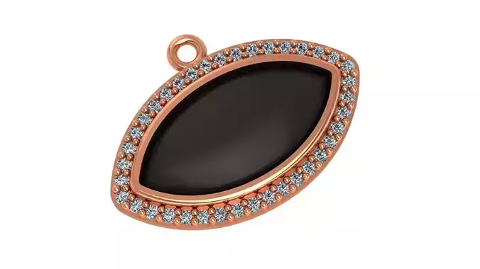 Eye Black Enamel Paint Pendant Necklace