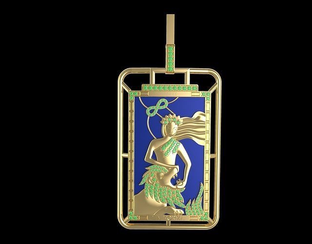 LA FORZA Tarot Card Enamel Pendants 3D model