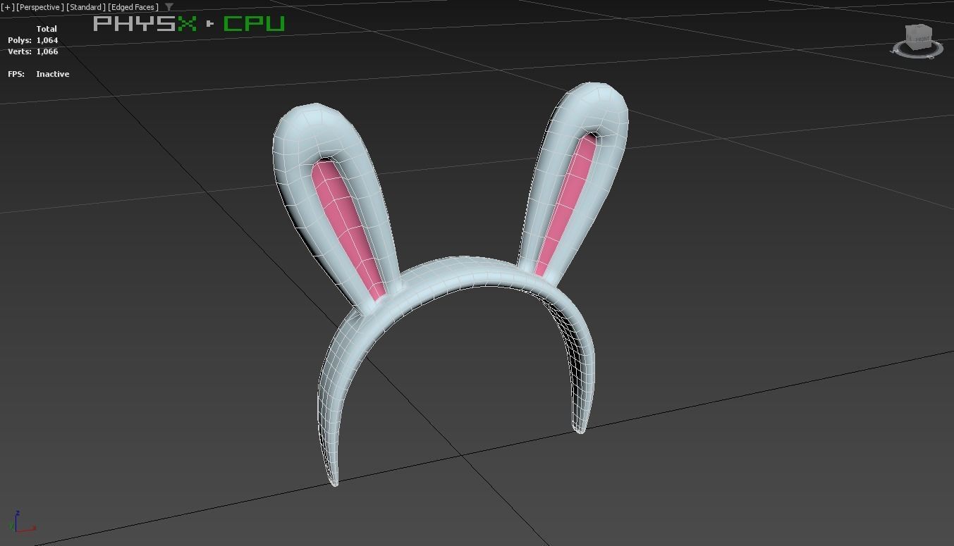 Prop45 Rabbit Headband  Low-poly 3D model_6