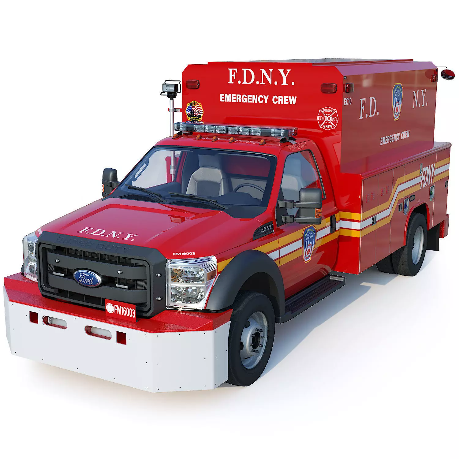 F-550 FDNY Emergency CREW Low-poly 3D model_0