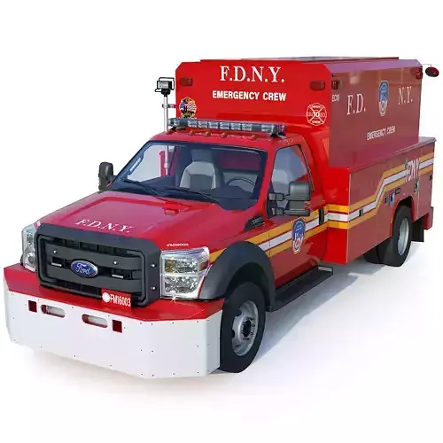 F-550 FDNY Emergency CREW Low-poly 3D model