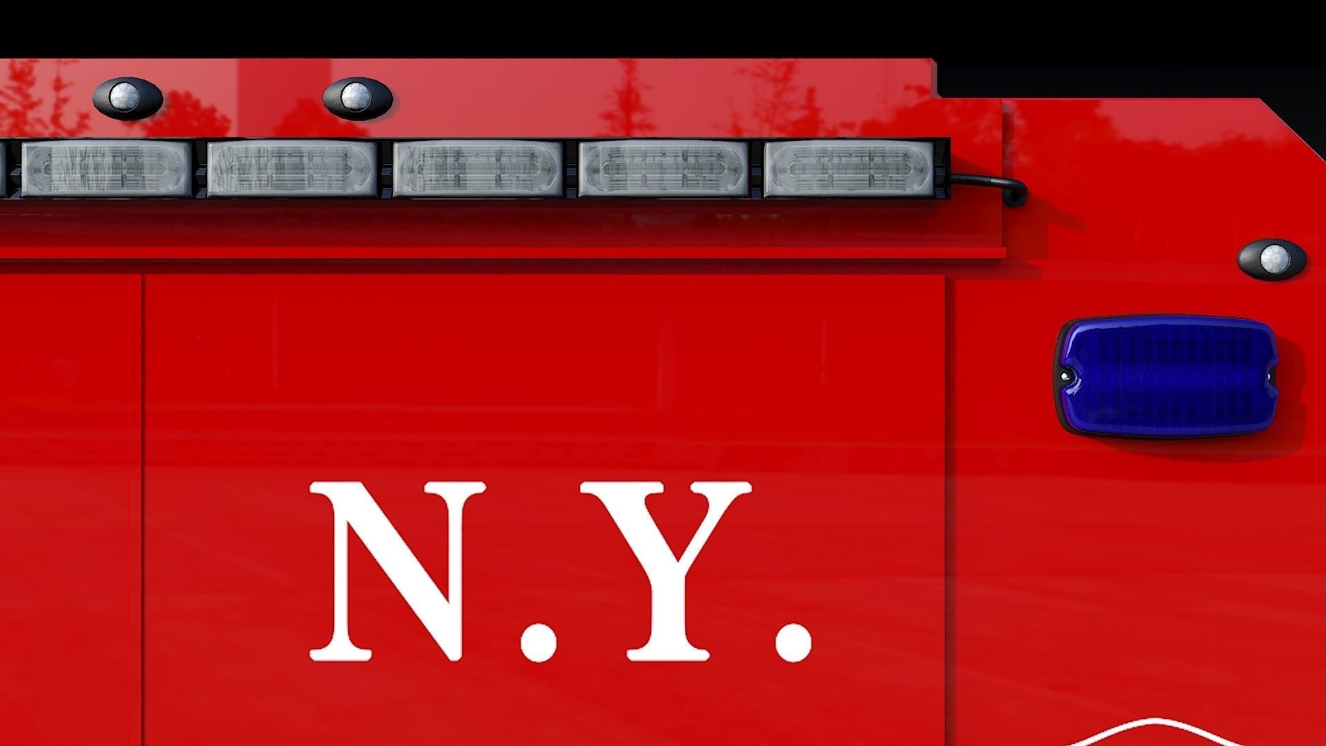 F-550 FDNY Emergency CREW Low-poly 3D model_19