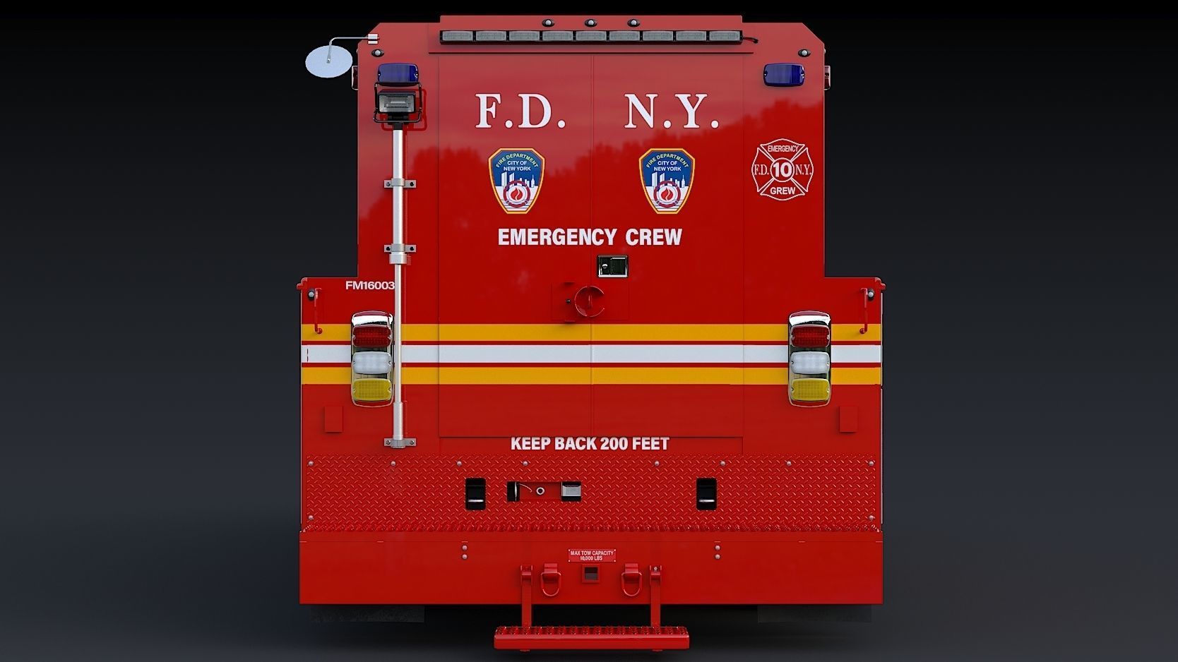F-550 FDNY Emergency CREW Low-poly 3D model_7