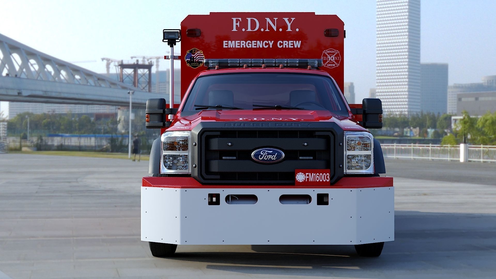 F-550 FDNY Emergency CREW Low-poly 3D model_31