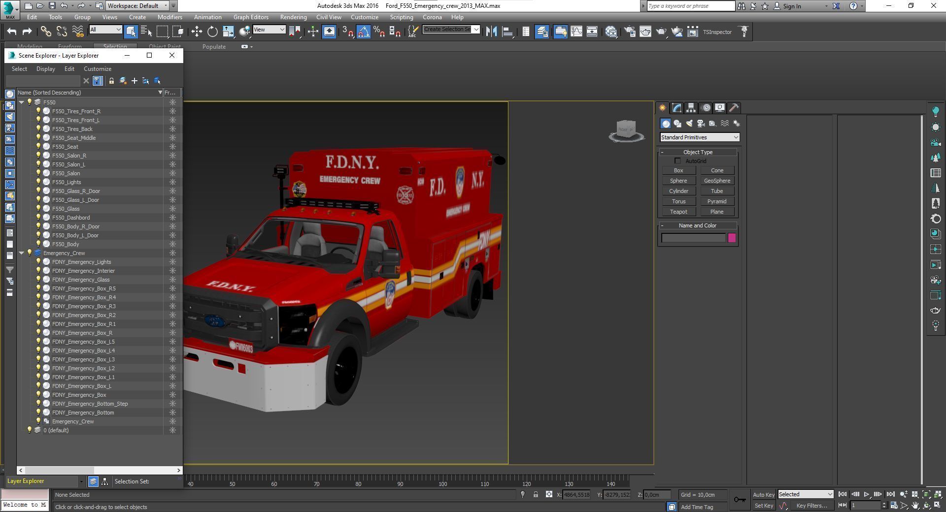 F-550 FDNY Emergency CREW Low-poly 3D model_43