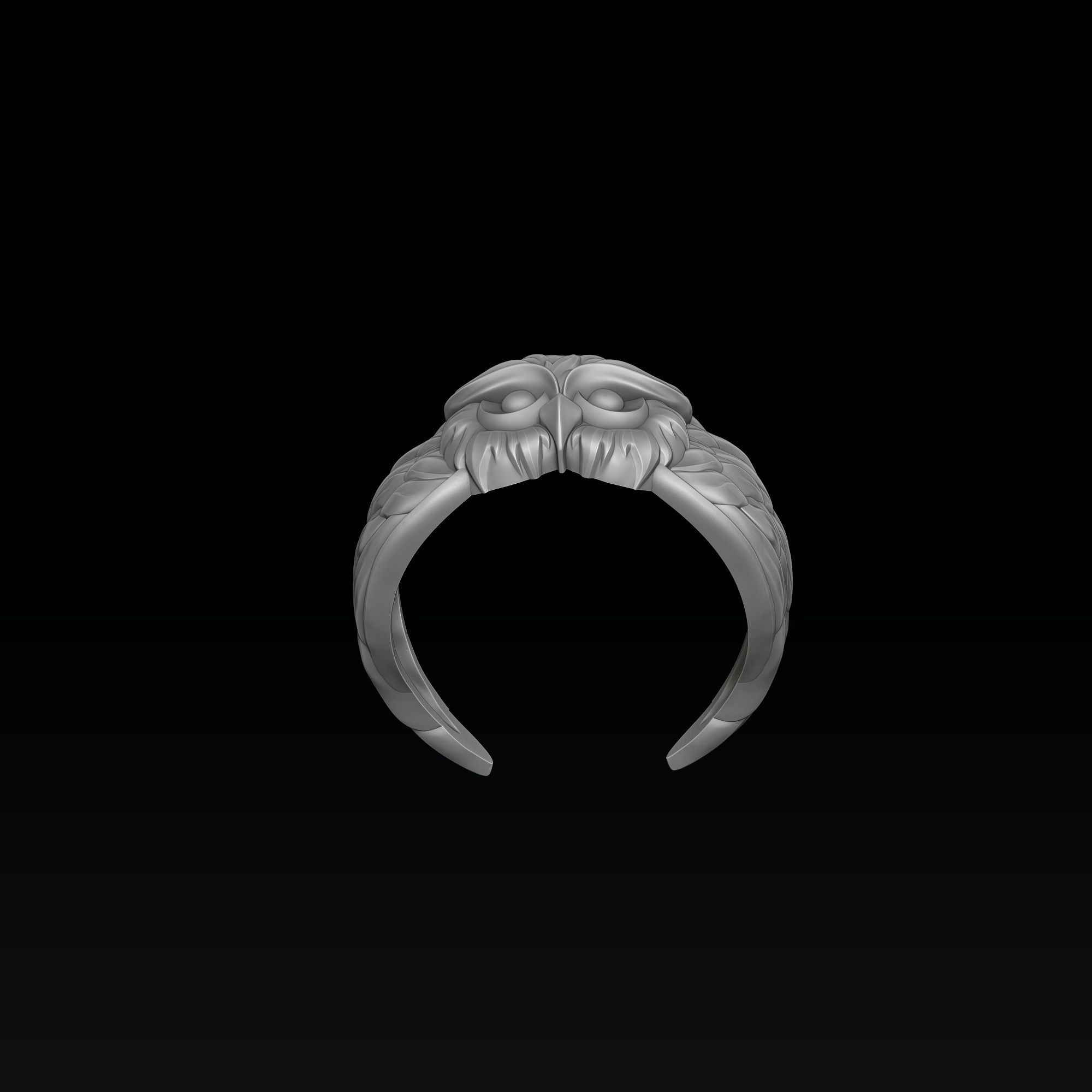 Owl Ring 3D print model_4