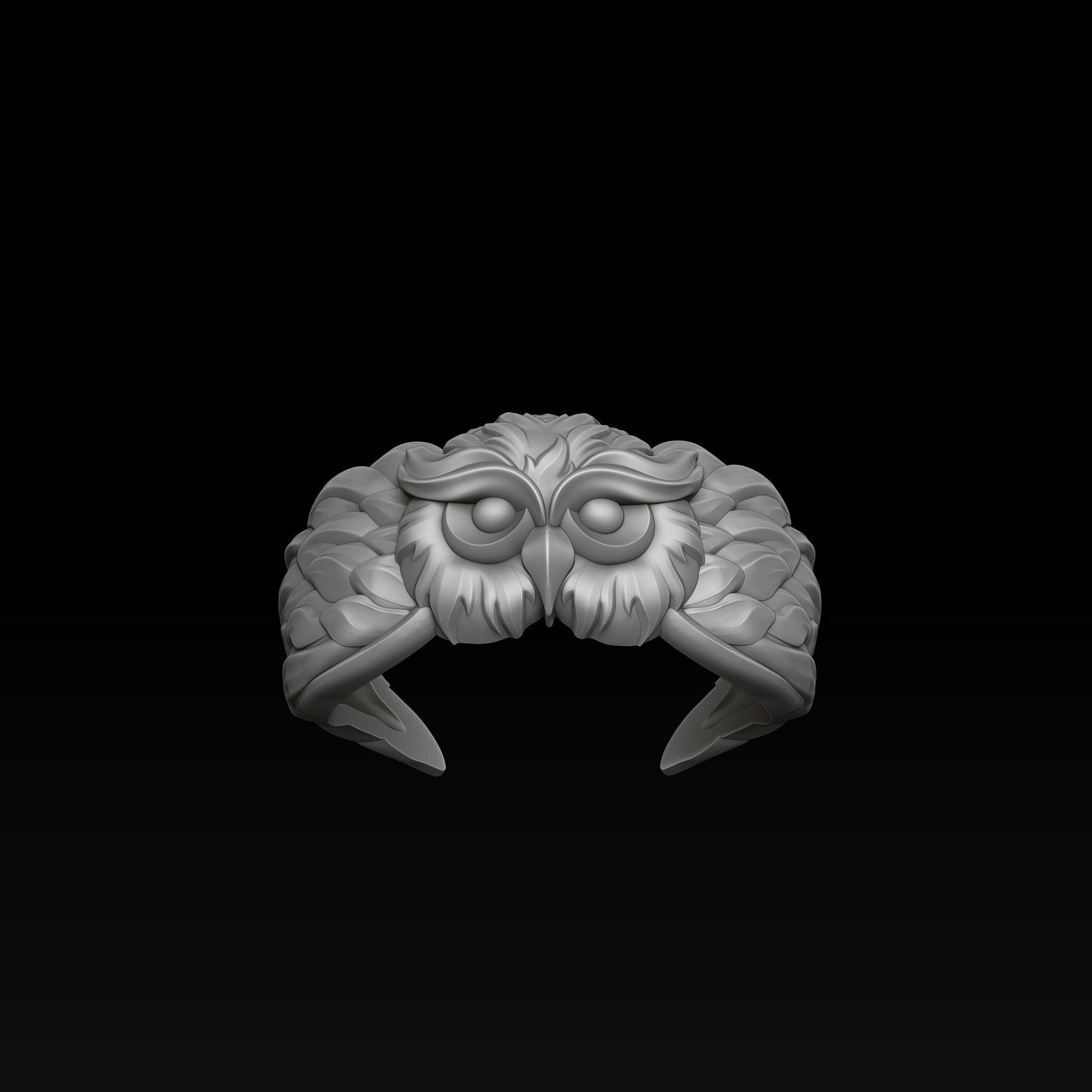 Owl Ring 3D print model_7